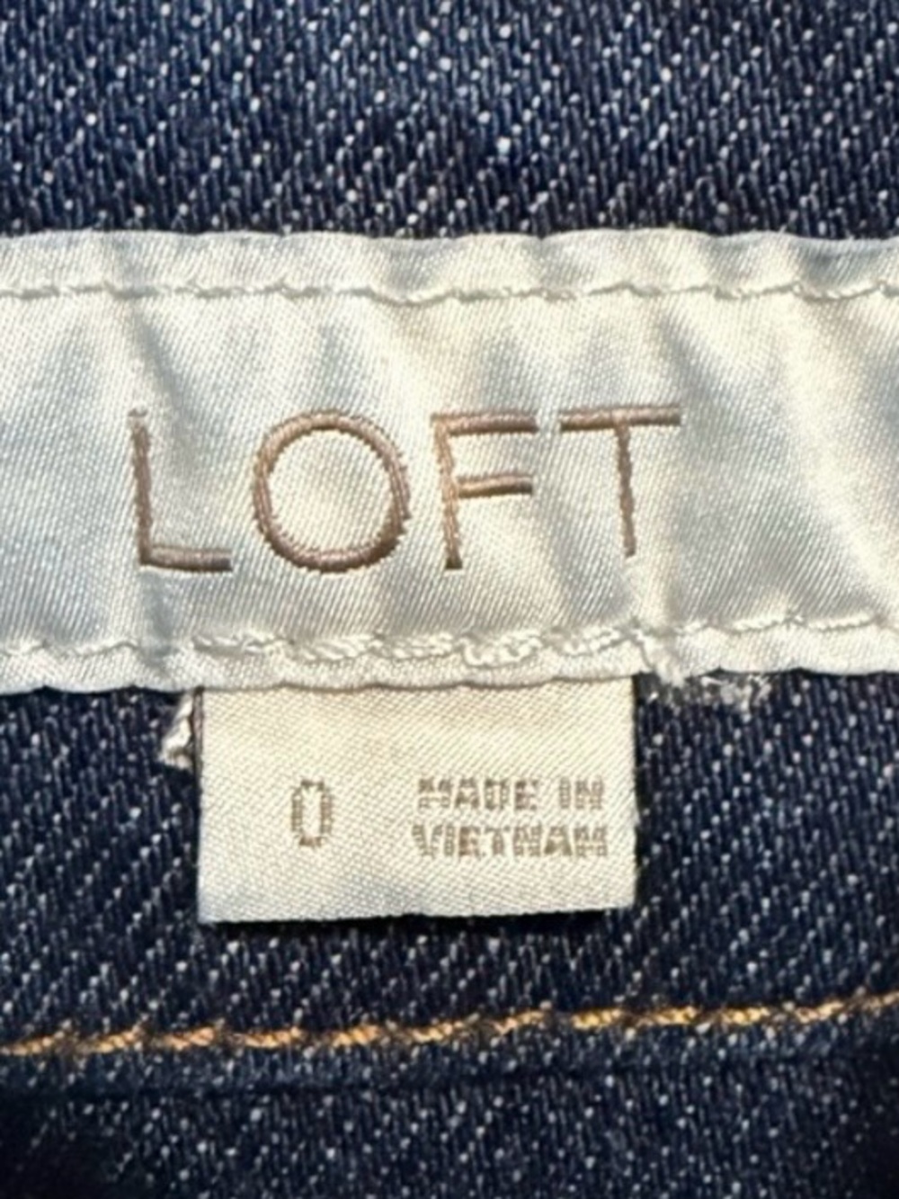 LOFT Dark Wash Denim Button Front Shirt Dress Long Sleeve Size 0 - Picture 2 of 3